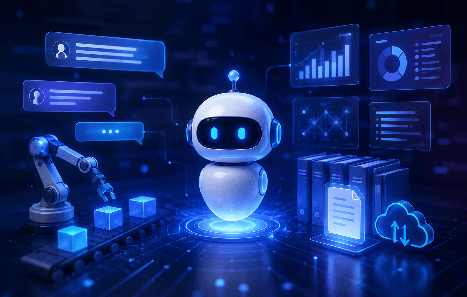 AI Intelligence in Action: Smart Chatbots, Automation Systems, and Enterprise Knowledge Solutions